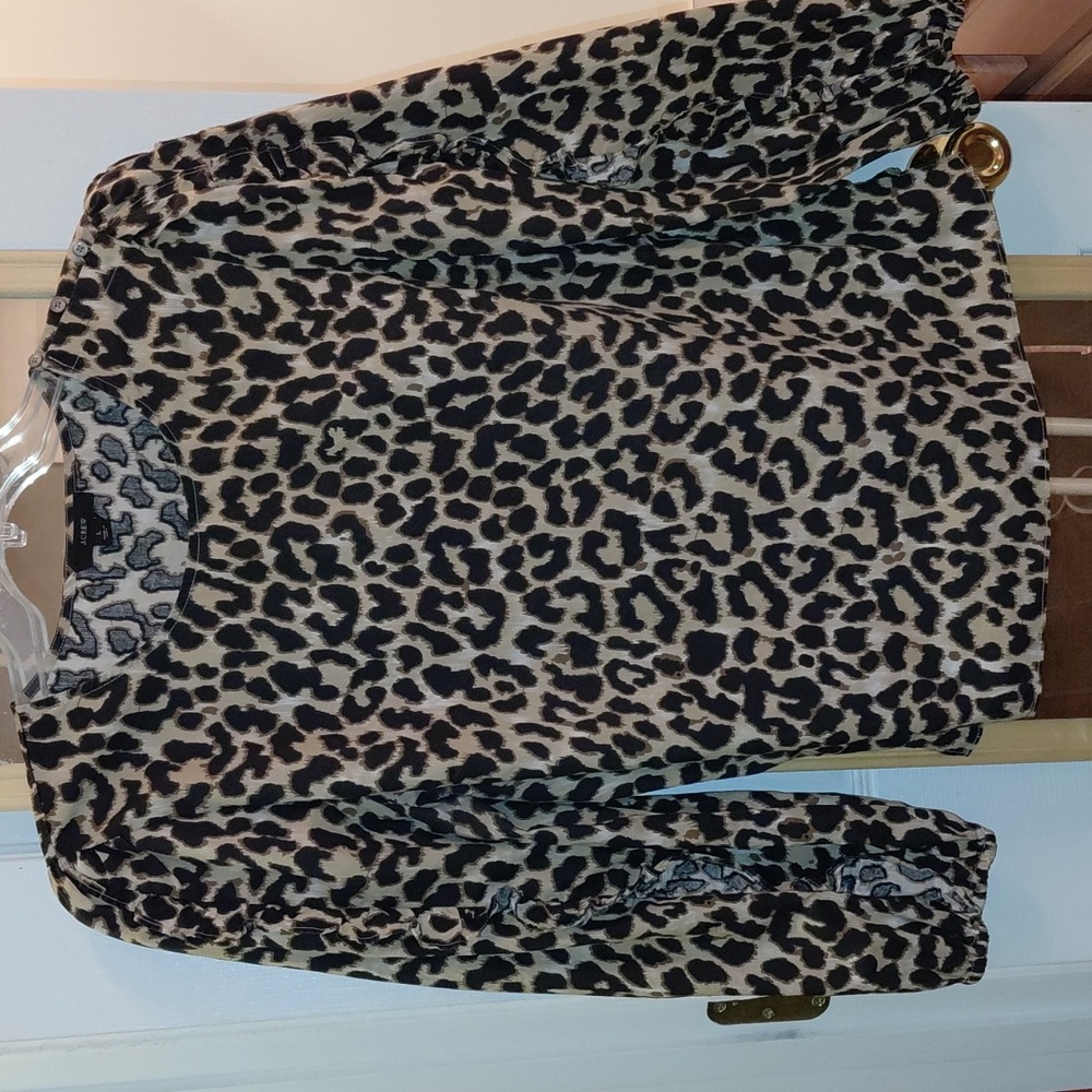 J Crew leopard print women's top
